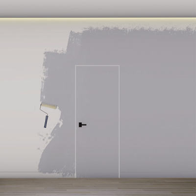 Дверь скрытая под покраску ДССПУ (2200 х 600, 700, 800) мм обратное открывание с алюминевой кромкой