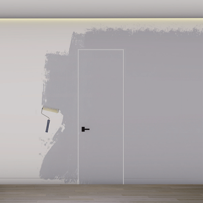 Дверь скрытая под покраску ДССПУ (2500, 2600, 2700 х 600, 700, 800) мм обратное открывание с алюминевой кромкой