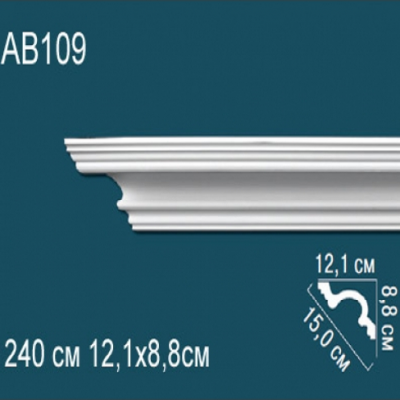 Карниз потолочный гладкий AB109 88x121
