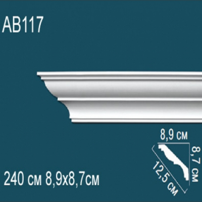 Карниз потолочный гладкий AB117 87х89