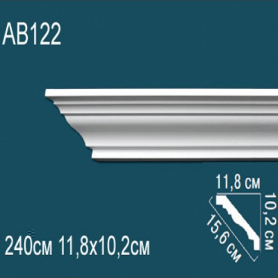 Карниз потолочный гладкий AB122 102x118