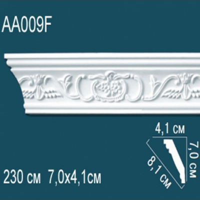Карниз потолочный с рисунком AA009F 70x41