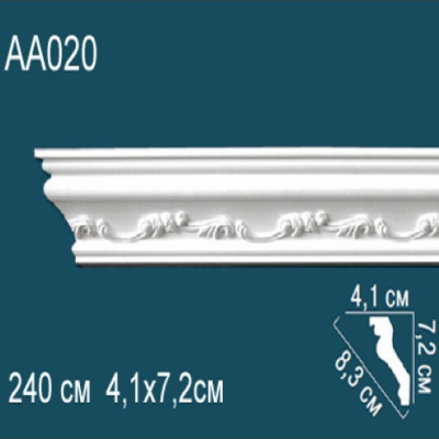 Карниз потолочный с рисунком AA020 72x41