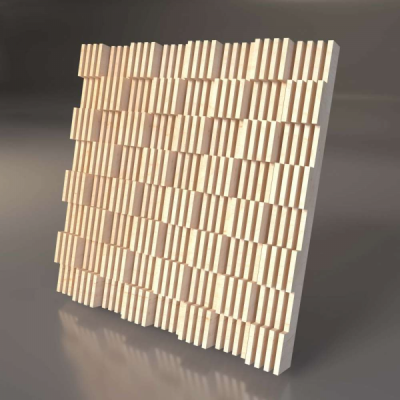 Декоративная деревянная параметрическая 3D панель "CHECKER"