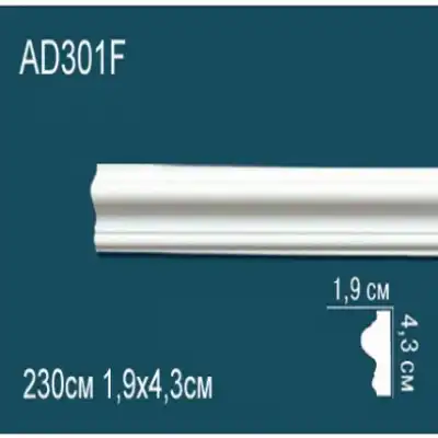 Молдинг бордюр гладкий AD301F 43x19
