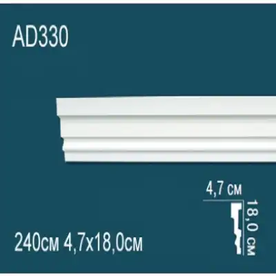 Молдинг бордюр гладкий AD330 180x47