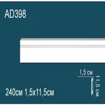 Молдинг бордюр гладкий AD398 115x15