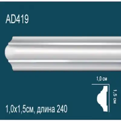 Молдинг бордюр гладкий AD419 15x10