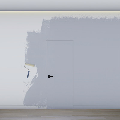 Дверь скрытая под покраску ДССП (2000, 2100 х 600, 700, 800) мм стандартное открывание с фурнитурой