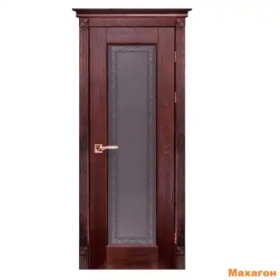 Дверь дубовая ПВДО стекло К.Уз Классик №3 (2000х600, 700, 800) мм махагон, венге, античный орех
