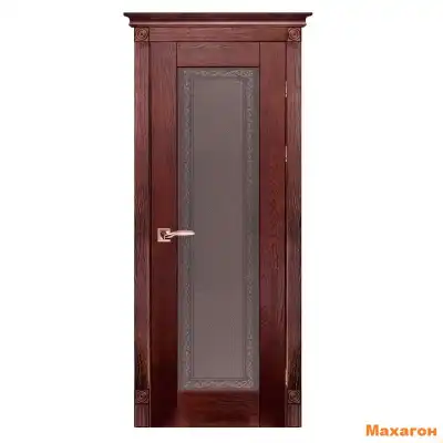 Дверь дубовая ПВДО стекло К.Уз Модель №2 (2000х600, 700, 800) мм махагон, венге, античный орех, белый, вайт, слоновая кость, скай, грей, крем