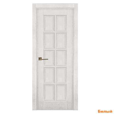 Дверь дубовая ПВДГ Лондон-2 (2000х600, 700, 800, 900) мм белый, вайт, слоновая кость, скай, грей, крем