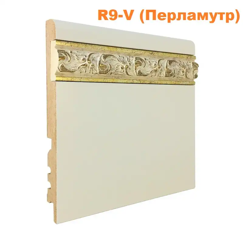 МДФ 200х16х2440 R9-V вставка перламутр, престиж, серебро 12х30 выкрас RAL и NCS
