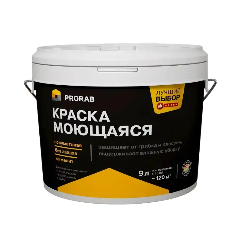 моющаяся  для внутренних работ (С) прозрачная 9л