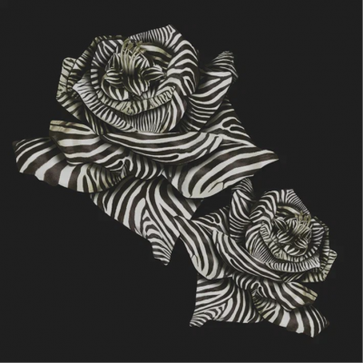 19115 Панно Zebra stripes rose (Зебровая роза)
