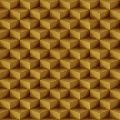 20015T Мотив кубы 3D золото