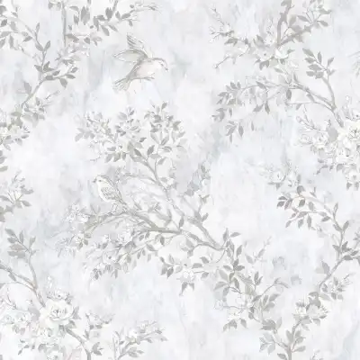 80325 птицы бежевые на серо-голубом фоне