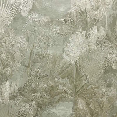 MS10302 мотив бежевые пальмы на тиффани фоне