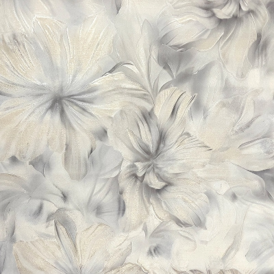 MK64302 мотив крупные цветы светло серые с золотом