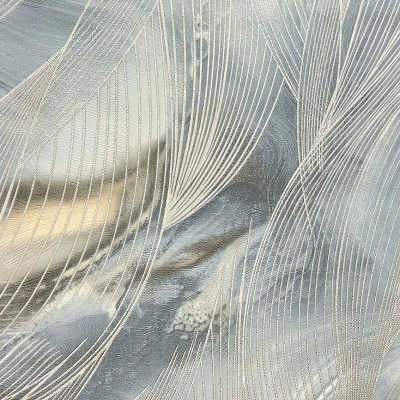 HC6420 мотив линии на мраморе сине-серый