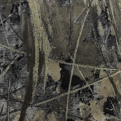 HK65622 мотив мазки черно-золотые с глитером