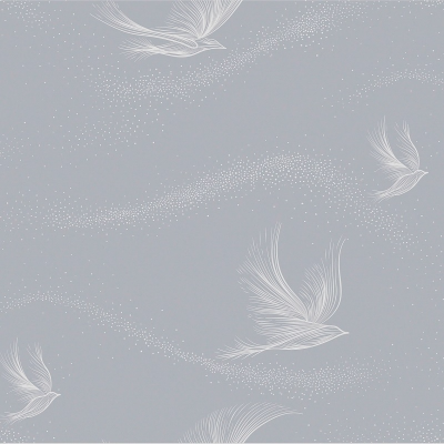 WG0103 мотив птицы на перламутрово голубом фоне