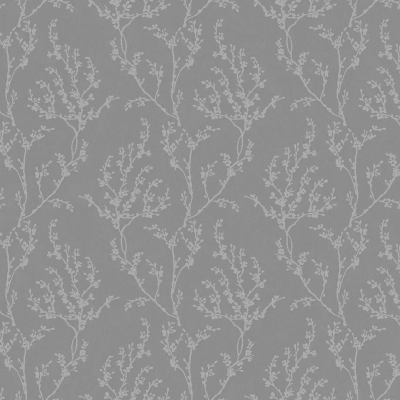 WG0304 мотив ветка серебрянная на сером фоне