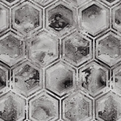 ER1404 мотив гексагоны черные