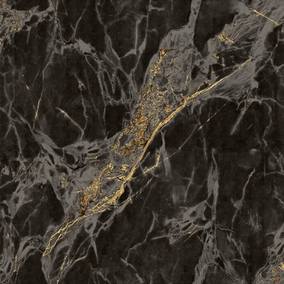 ER1709 мотив мрамор колотый черный  с золотом