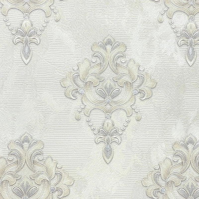 ER2701 мотив золотистый дамаск на белом мраморе