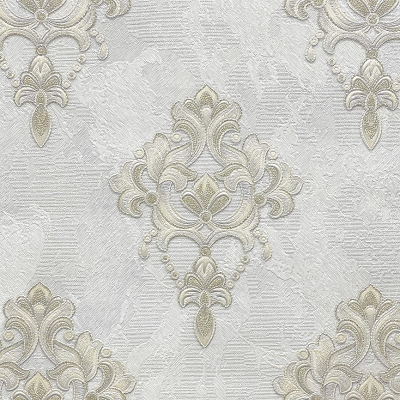 ER2704 мотив дамаск бежевый на жемчужном мраморе