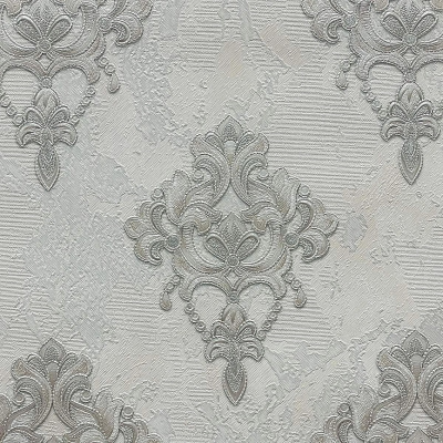 ER2705 мотив дамаск серый на жемчужном мраморе