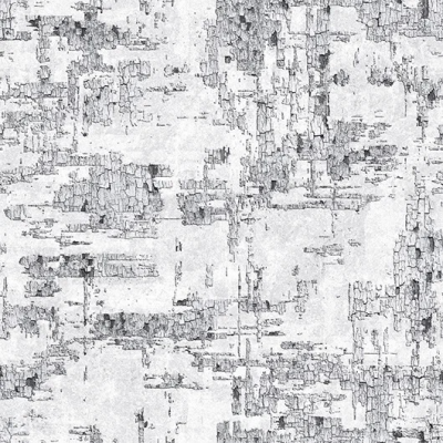 AK2611 мотив трещины на штукатурке черно-серебристые