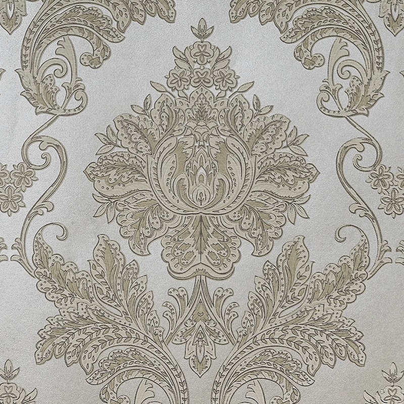 N55602 Мотив дамаск коричнево-золотой