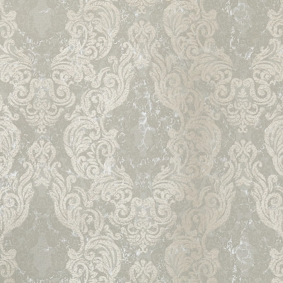 N55633 Мотив дамаск меандр серо-золотой