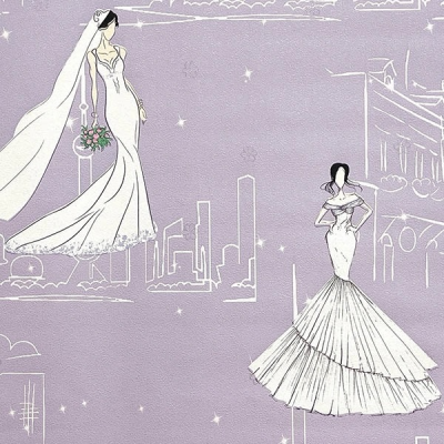 3511-1 мотив невесты на сиреневом фоне