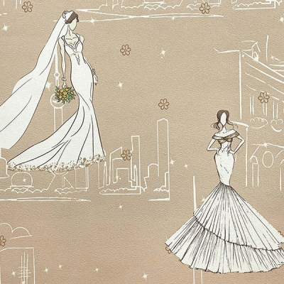 3511-2 мотив невесты на бежевом фоне