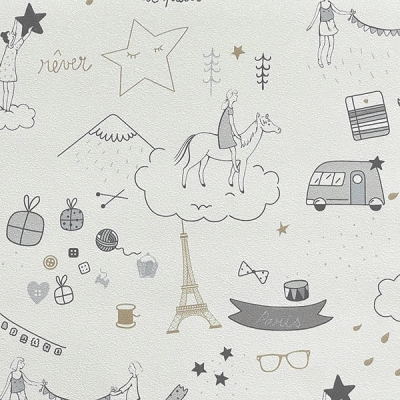 3514-3 мотив человечки серебристо-золотые на белом фоне