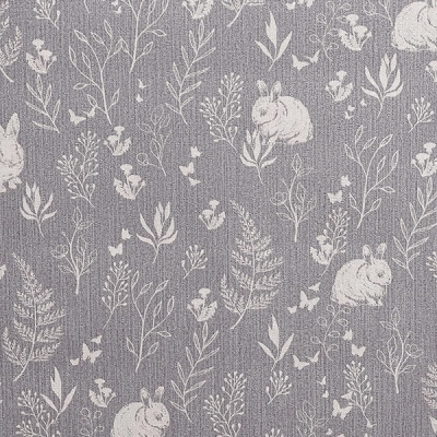 A3506-2 мотив кролики на серебристом фоне