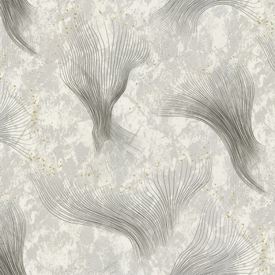 A3202-2 мотив медузы черные на серебристом мраморе