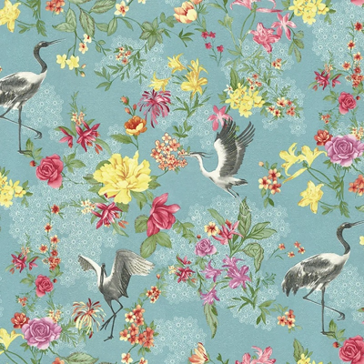 3501-3 мотив журавли на зелено-голубом мраморе