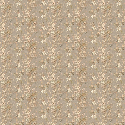 3503-5 мотив цветочная поляна на светло коричневом фоне