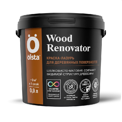 WOOD RENOVATOR (база С ) 0,9 л краска-лазурь для деревянных поверхностей 