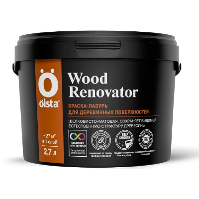 WOOD RENOVATOR (база С ) 2,7 л краска-лазурь для деревянных поверхностей  