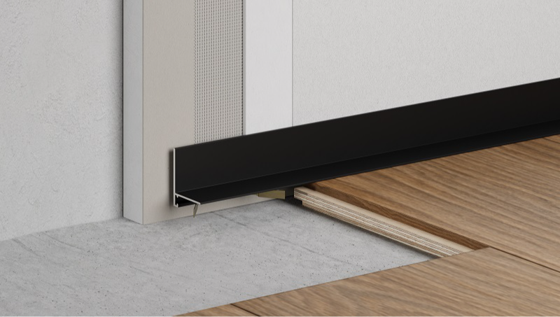 Микро плинтус Лайн L-образный чёрный