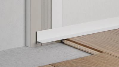 Микро плинтус Лайн L-образный белый