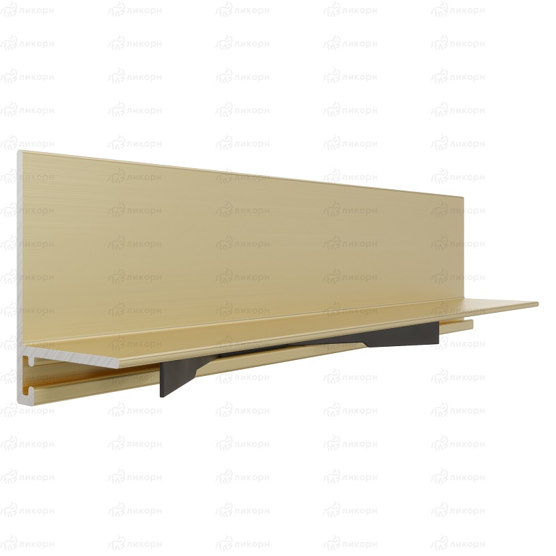 Микро плинтус Лайн  L-образный золото 16х6х2500