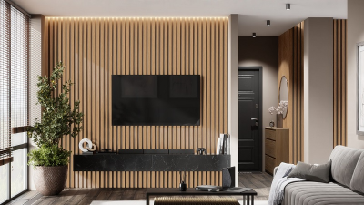 Рейка для стены с отделкой МДФ Ясень выбеленный 40х16х2800 мм