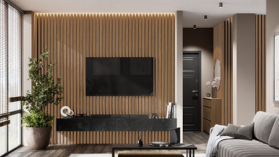 Рейка для стены с отделкой МДФ Дуб светло-коричневый 40х16х2800 мм