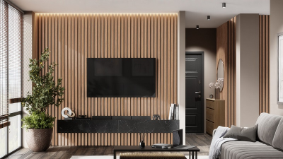 Рейка для стены с отделкой МДФ Скандинавский дуб светлый 40х16х2800 мм